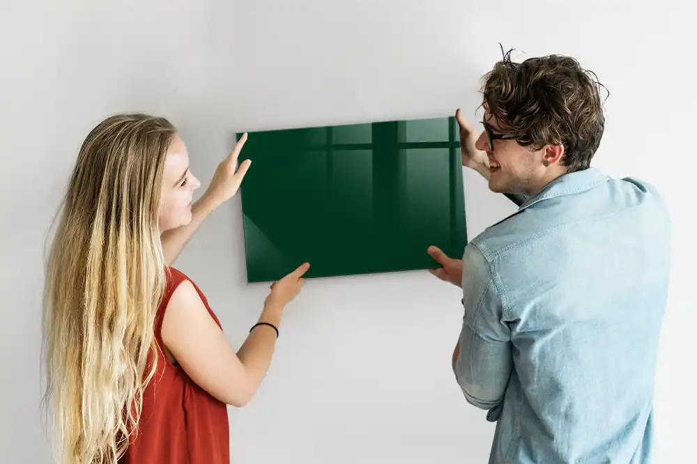Tableau blanc magnétique effaçable à sec vert bouteille