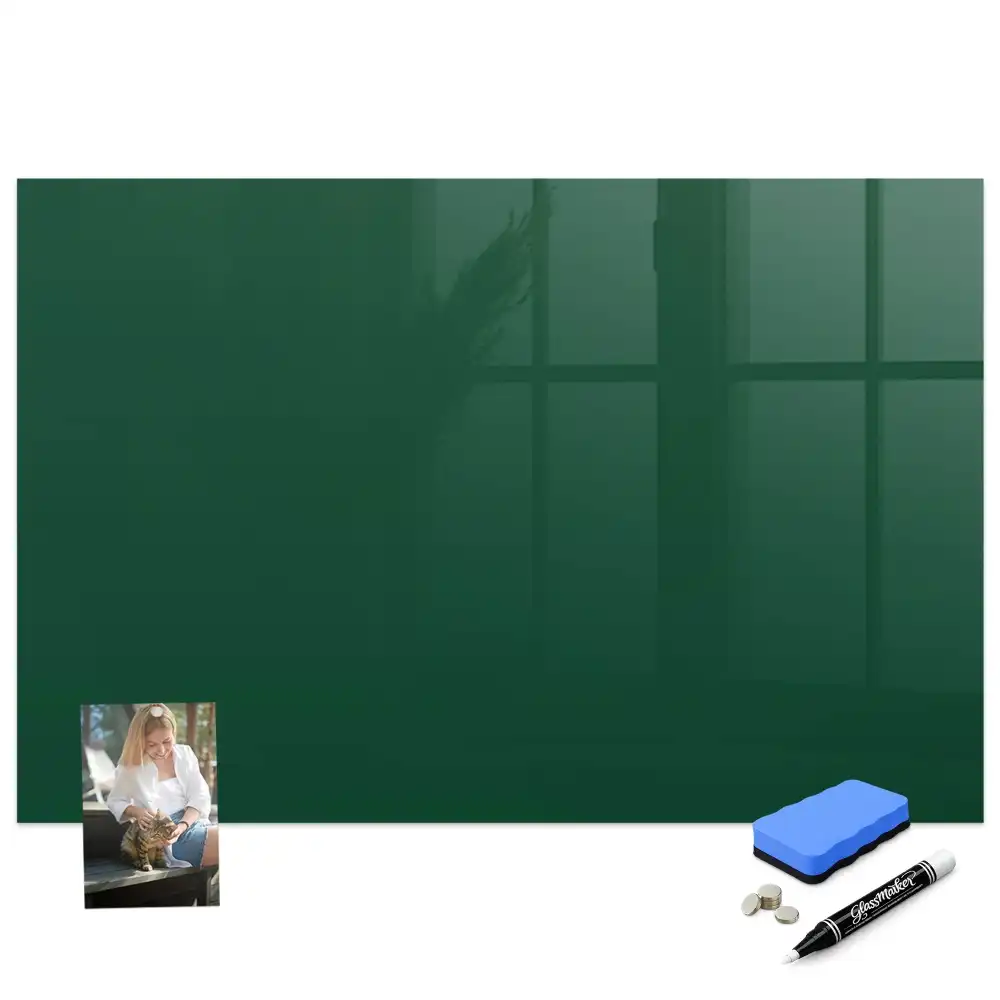 Tableau blanc magnétique effaçable à sec vert bouteille