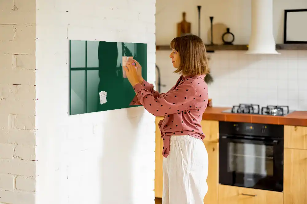 Tableau blanc magnétique effaçable à sec vert bouteille