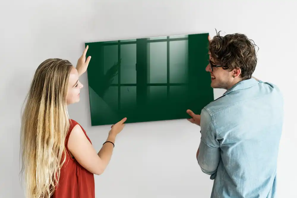Tableau blanc magnétique effaçable à sec vert bouteille