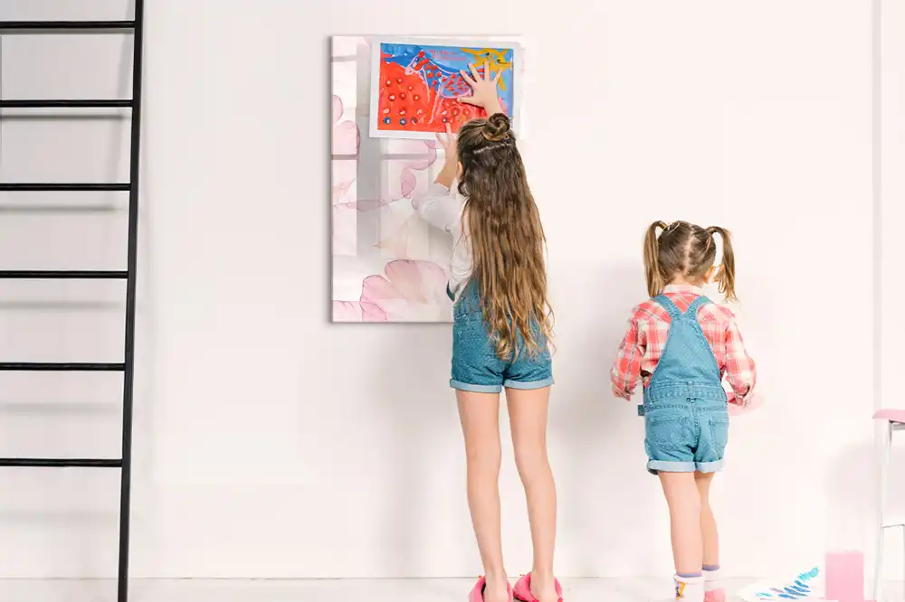 Tableau blanc magnétique effaçable à sec motif paysage pictural