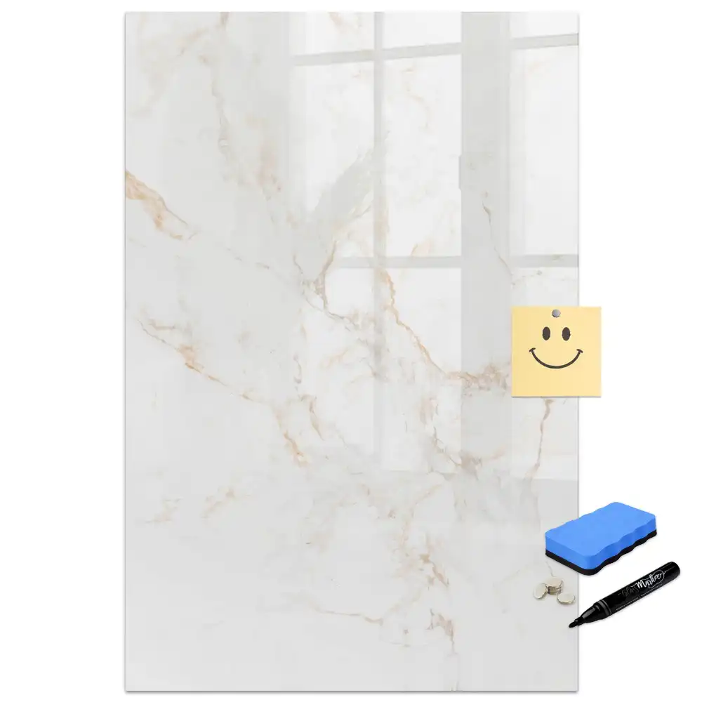 Tableau magnétique avec feutre motif marbre chic