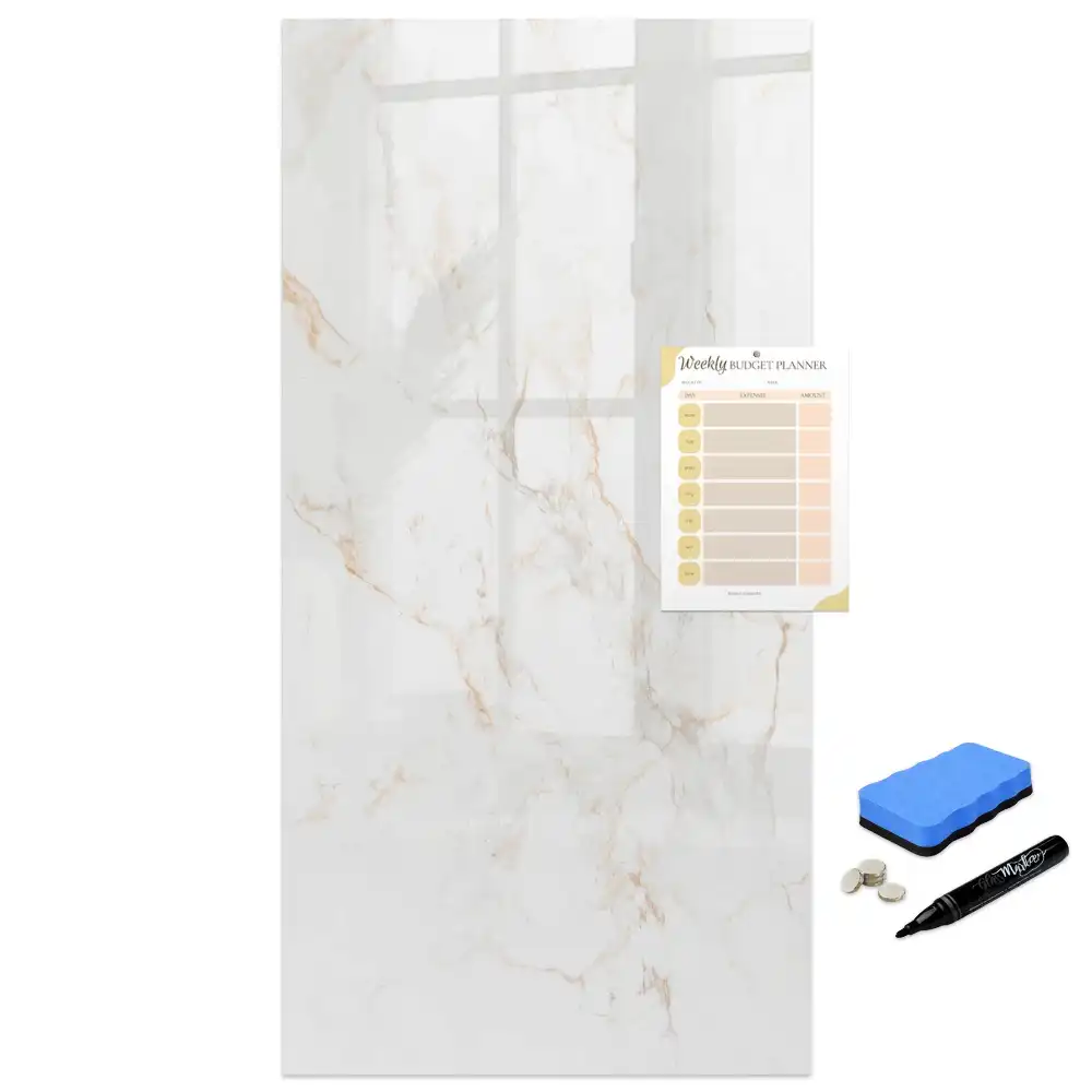 Tableau magnétique avec feutre motif marbre chic