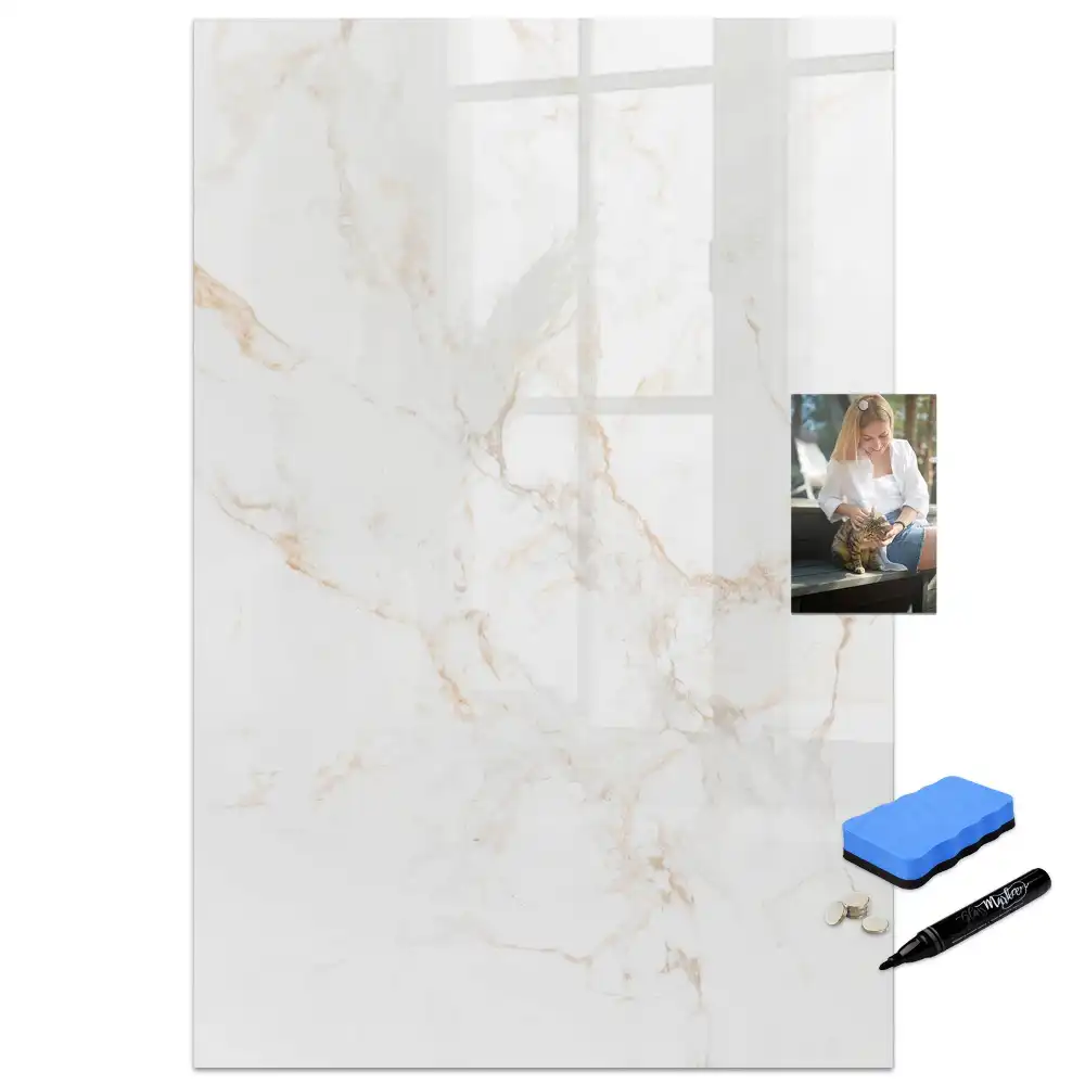 Tableau magnétique avec feutre motif marbre chic