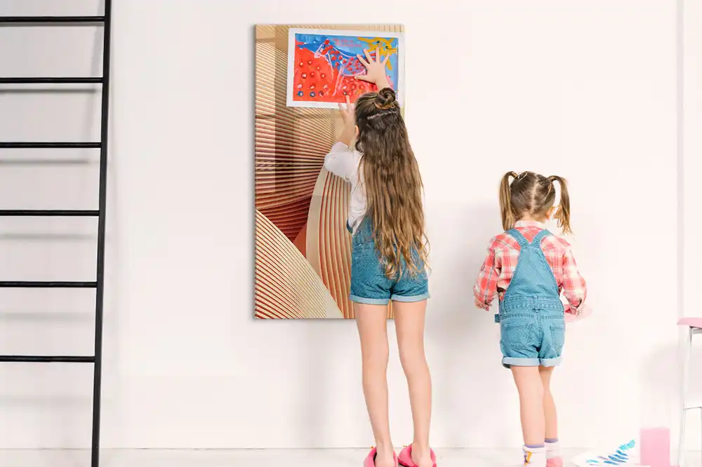 Tableau magnétique pour dessin motif abstrait ondulé