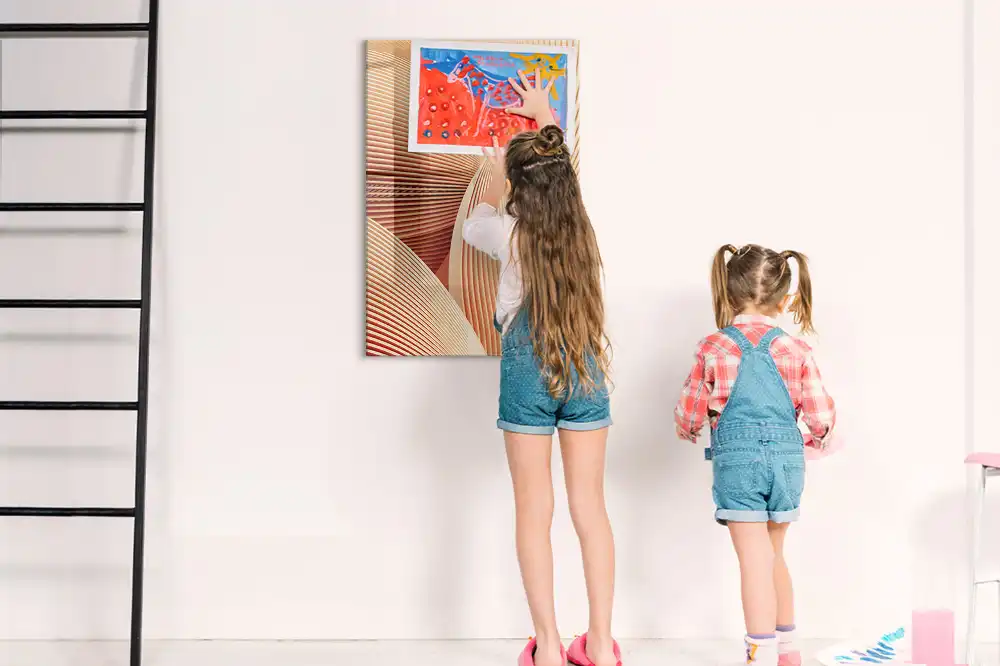 Tableau magnétique pour dessin motif abstrait ondulé