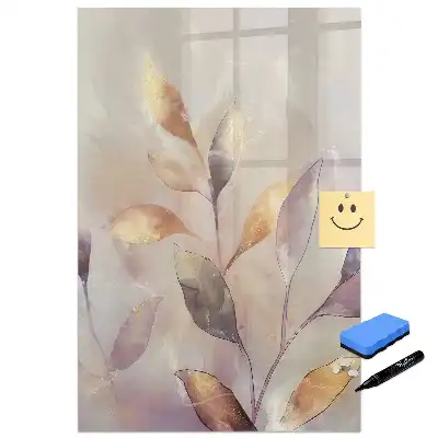 Tableau blanc magnétique effaçable à sec motif aquarelles botaniques
