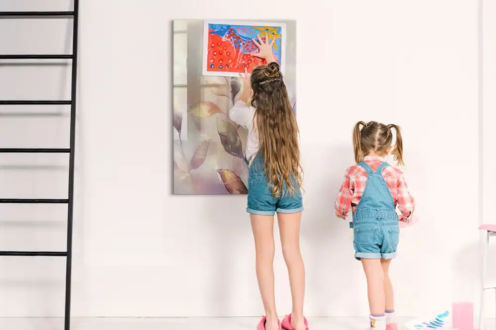 Tableau blanc magnétique effaçable à sec motif aquarelles botaniques