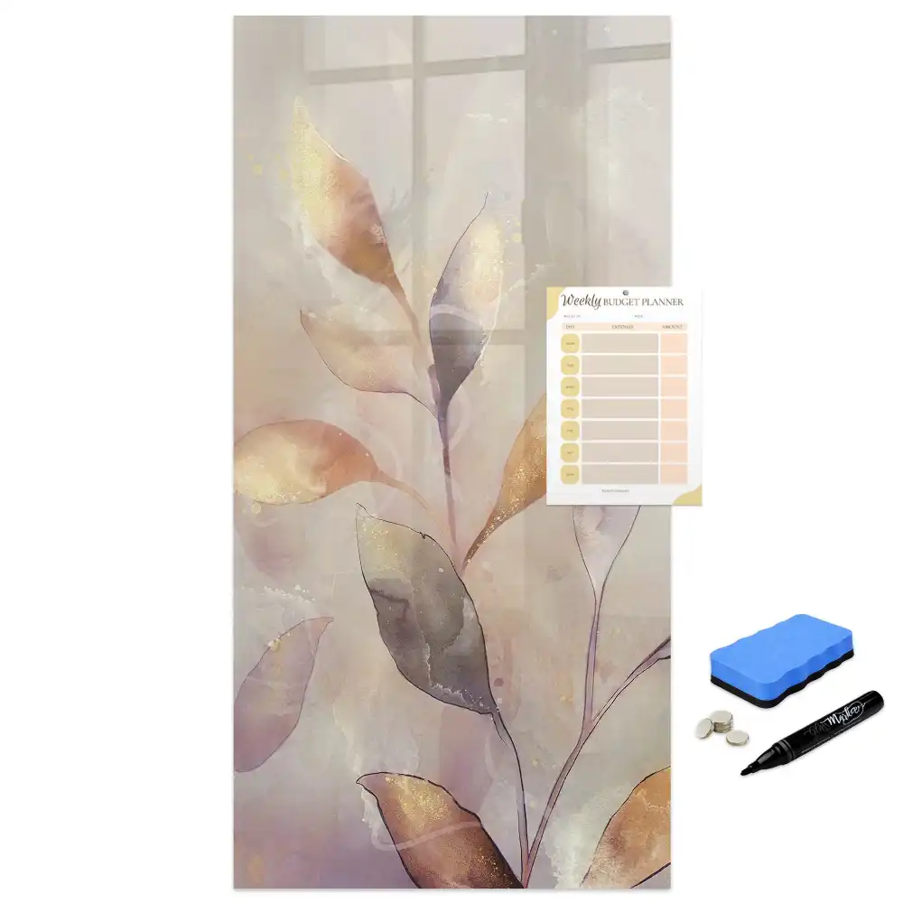 Tableau blanc magnétique effaçable à sec motif aquarelles botaniques