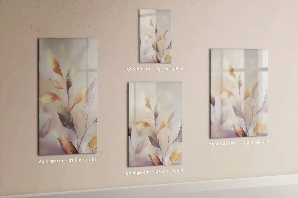 Tableau blanc magnétique effaçable à sec motif aquarelles botaniques