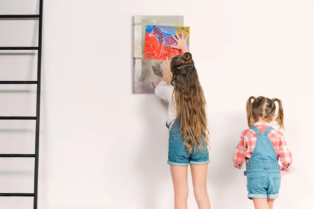 Tableau blanc magnétique effaçable à sec motif aquarelles botaniques