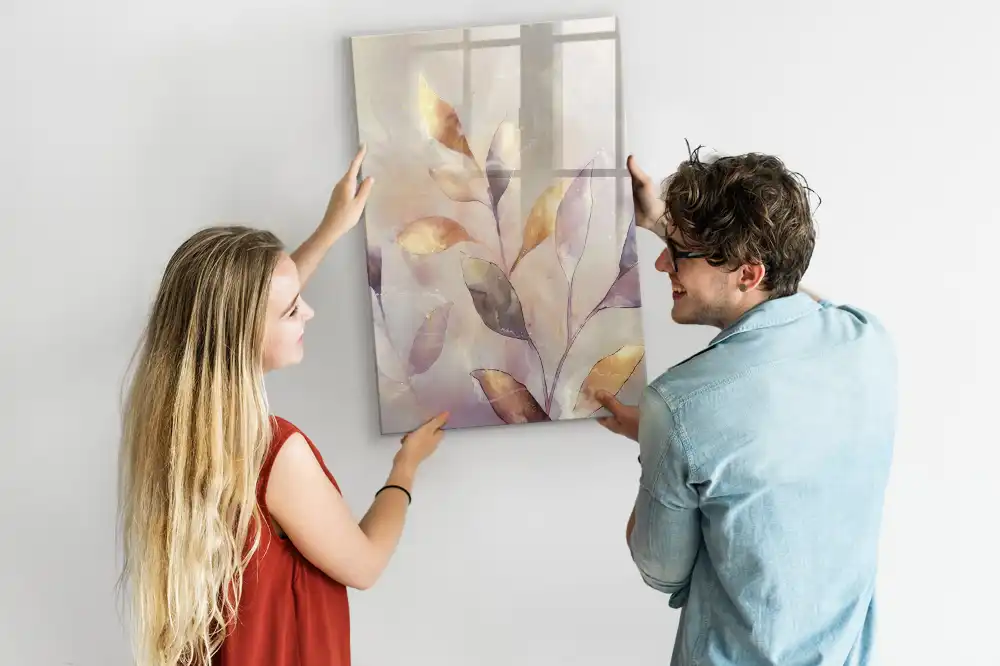 Tableau blanc magnétique effaçable à sec motif aquarelles botaniques