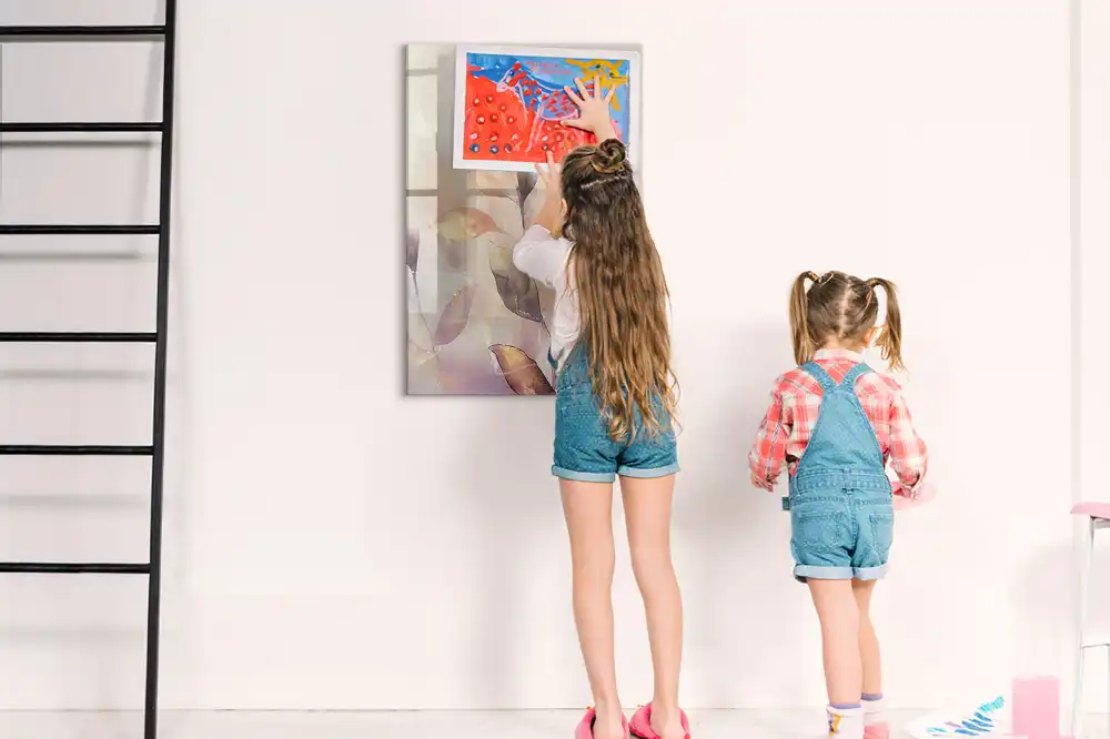Tableau blanc magnétique effaçable à sec motif aquarelles botaniques