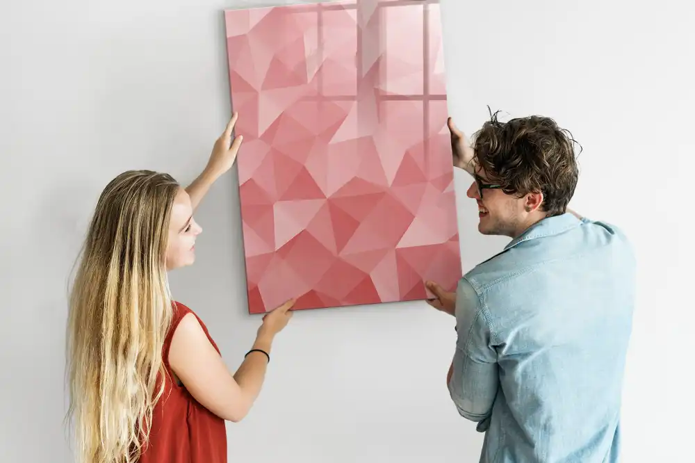Tableau magnétique effaçable à motifs triangles abstraits