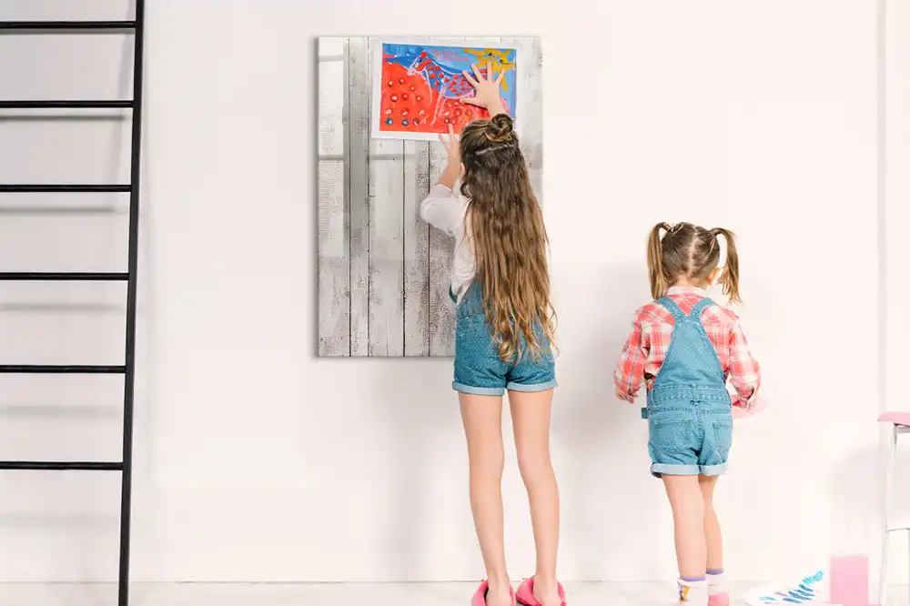 Tableau magnétique avec surface en bois naturel