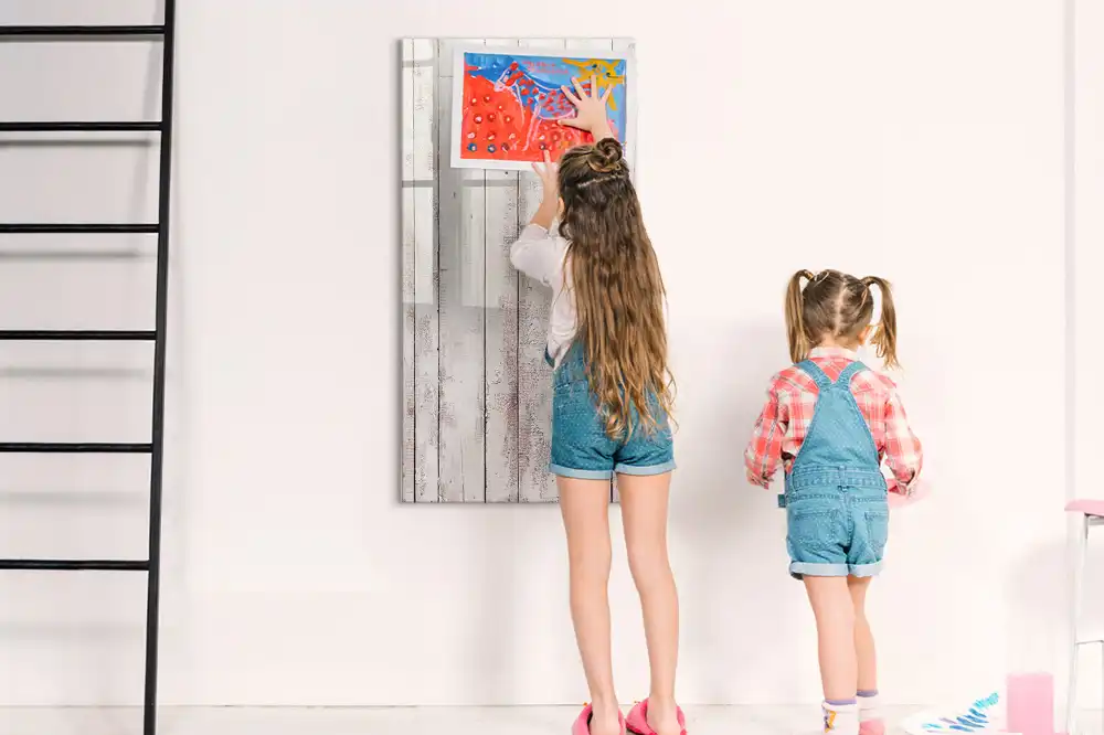 Tableau magnétique avec surface en bois naturel