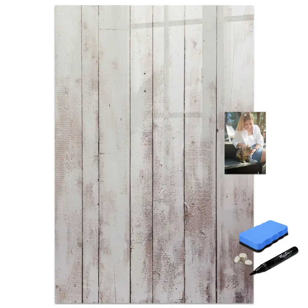 Tableau magnétique avec surface en bois naturel