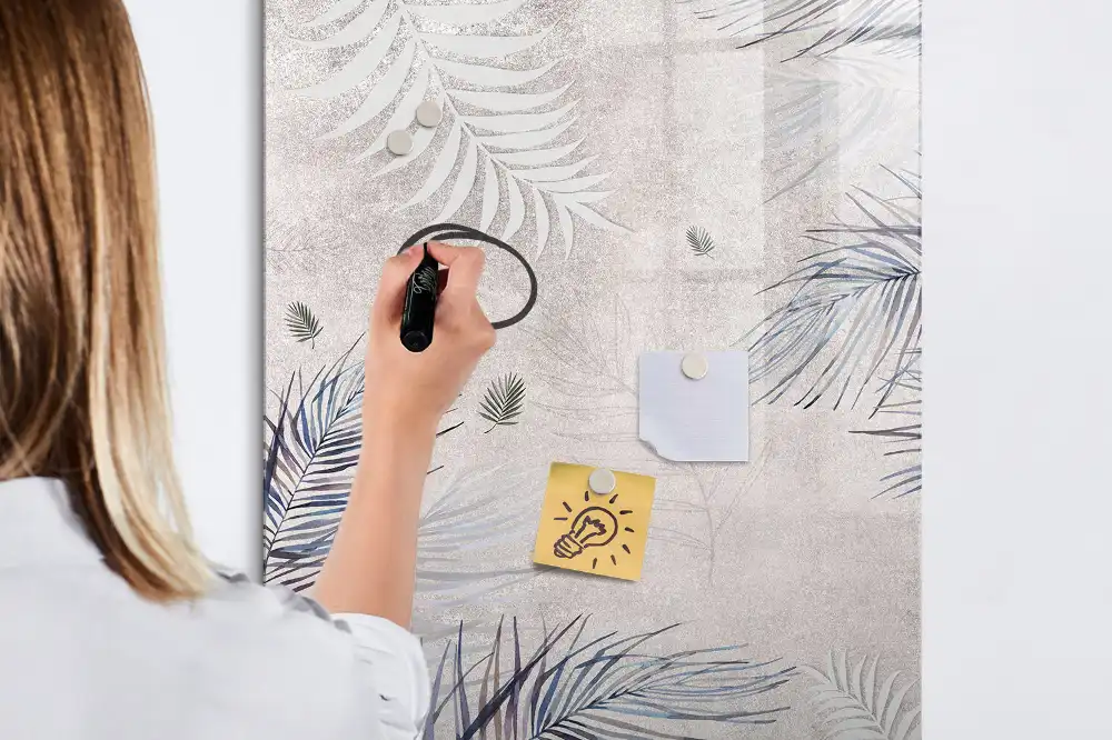Tableau magnétique pour dessin à motif de feuilles de palmier