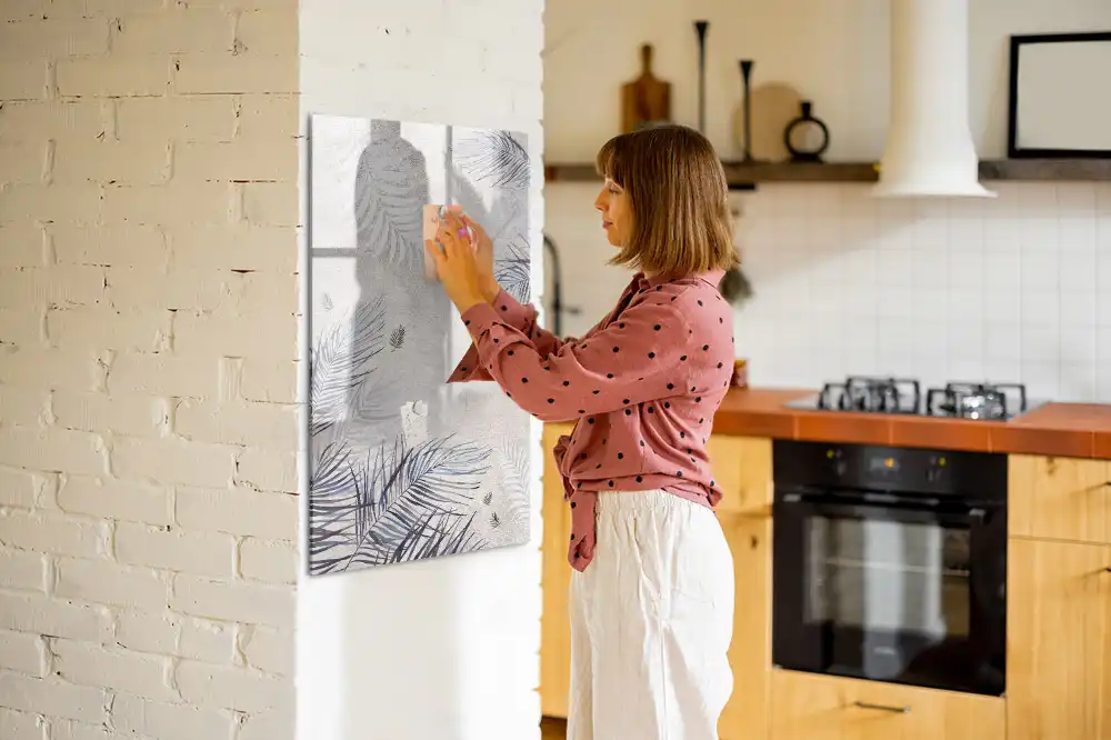 Tableau magnétique pour dessin à motif de feuilles de palmier
