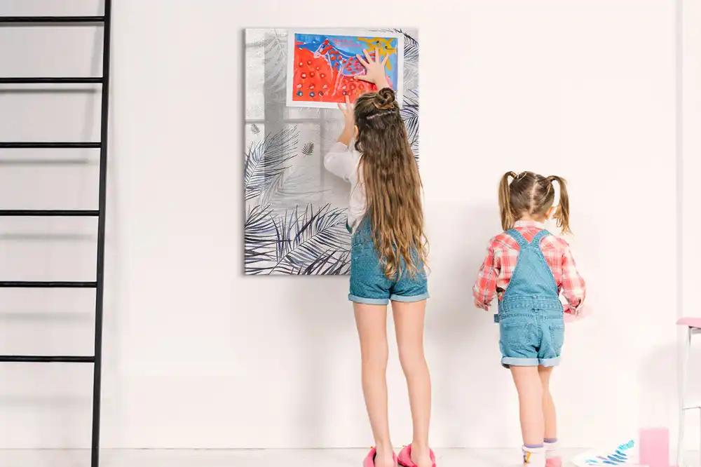 Tableau magnétique pour dessin à motif de feuilles de palmier