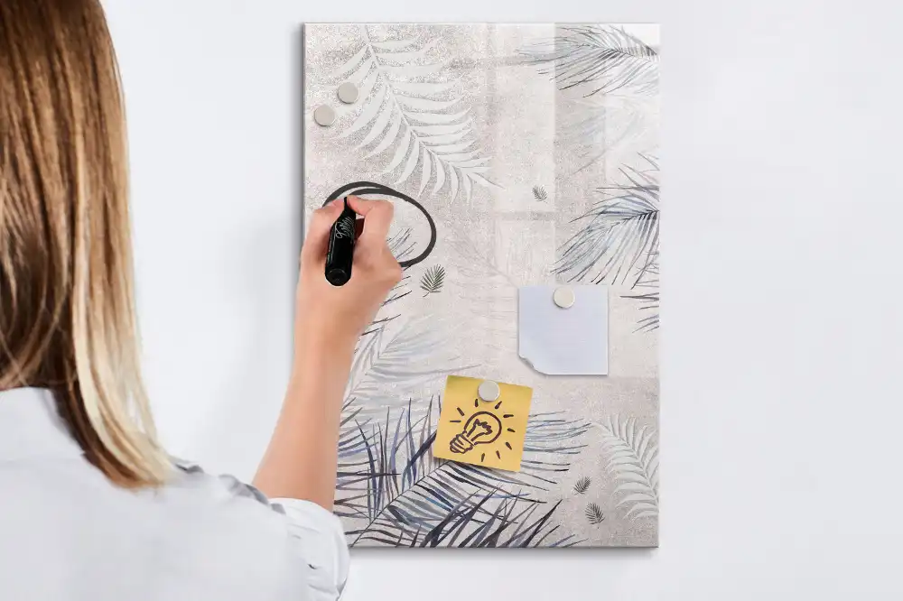 Tableau magnétique pour dessin à motif de feuilles de palmier