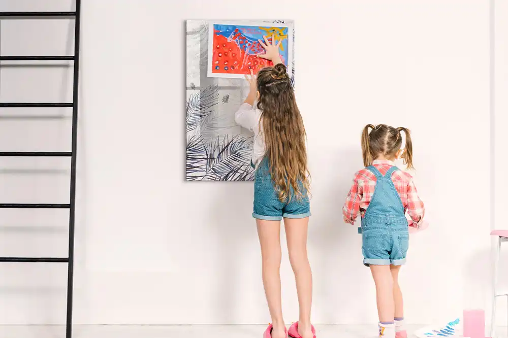 Tableau magnétique pour dessin à motif de feuilles de palmier