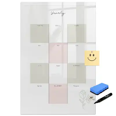 Tableau blanc magnétique effaçable à sec pour le suivi de l'année