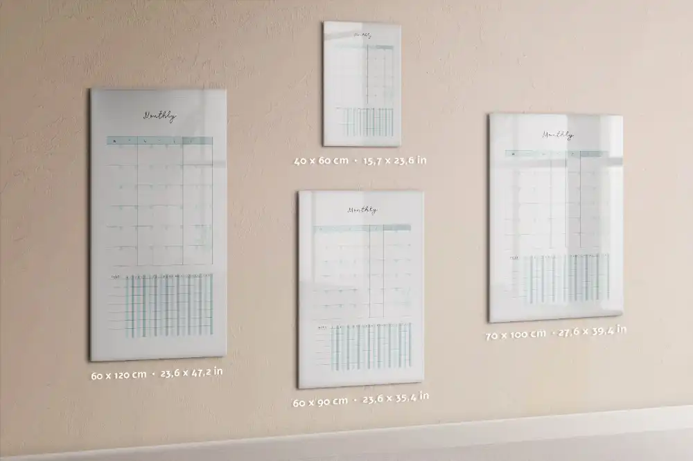Tableau magnétique mensuel effaçable avec feutre