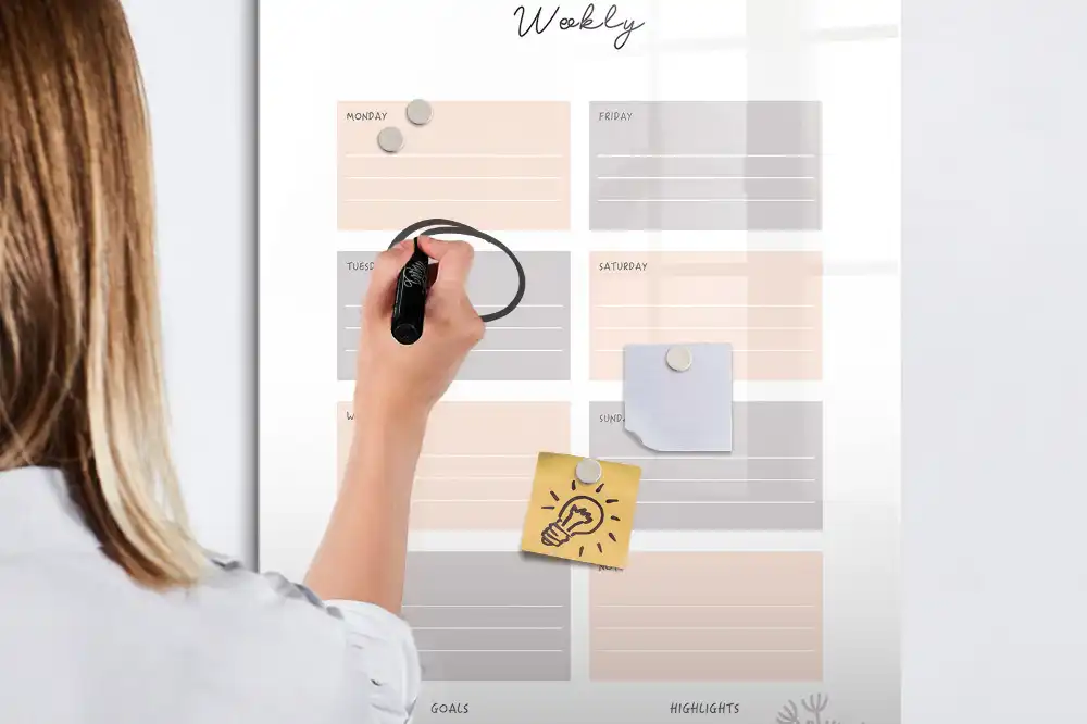 Tableau magnétique pour le planning hebdomadaire