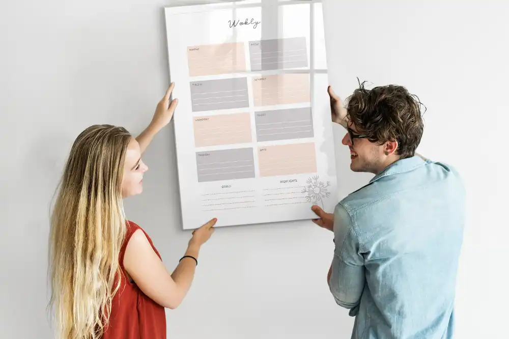 Tableau magnétique pour le planning hebdomadaire