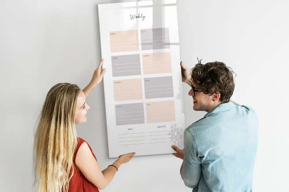 Tableau magnétique pour le planning hebdomadaire