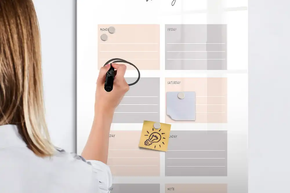 Tableau magnétique pour le planning hebdomadaire