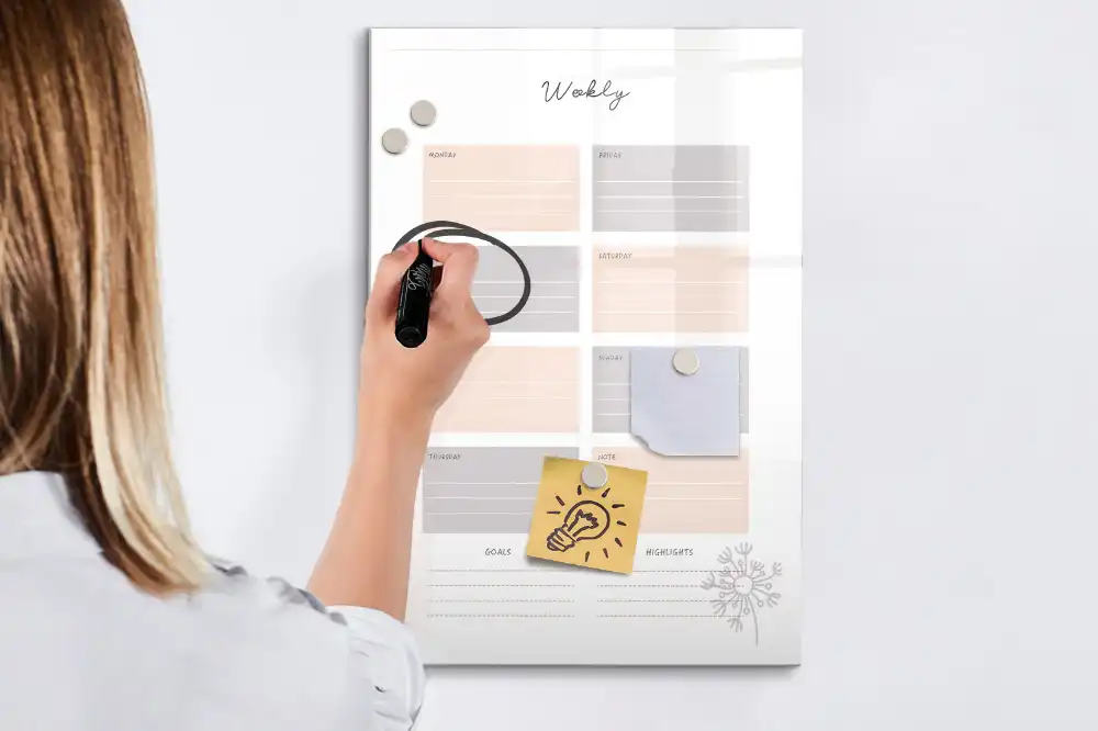 Tableau magnétique pour le planning hebdomadaire