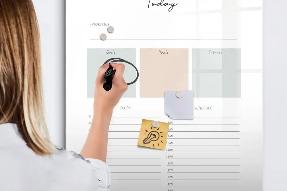 Tableau magnétique planning journalier pour écriture