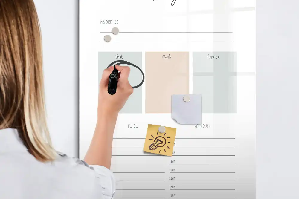 Tableau magnétique planning journalier pour écriture