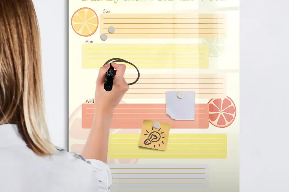 Tableau magnétique effaçable pour planning de menu