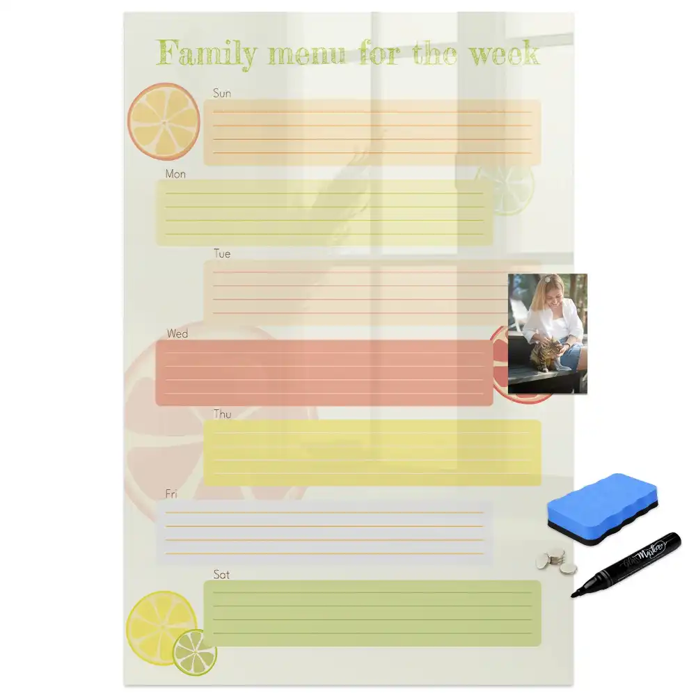 Tableau magnétique effaçable pour planning de menu