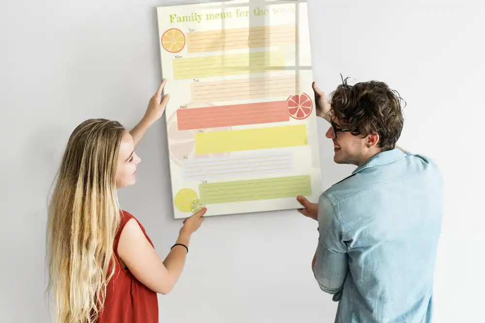 Tableau magnétique effaçable pour planning de menu