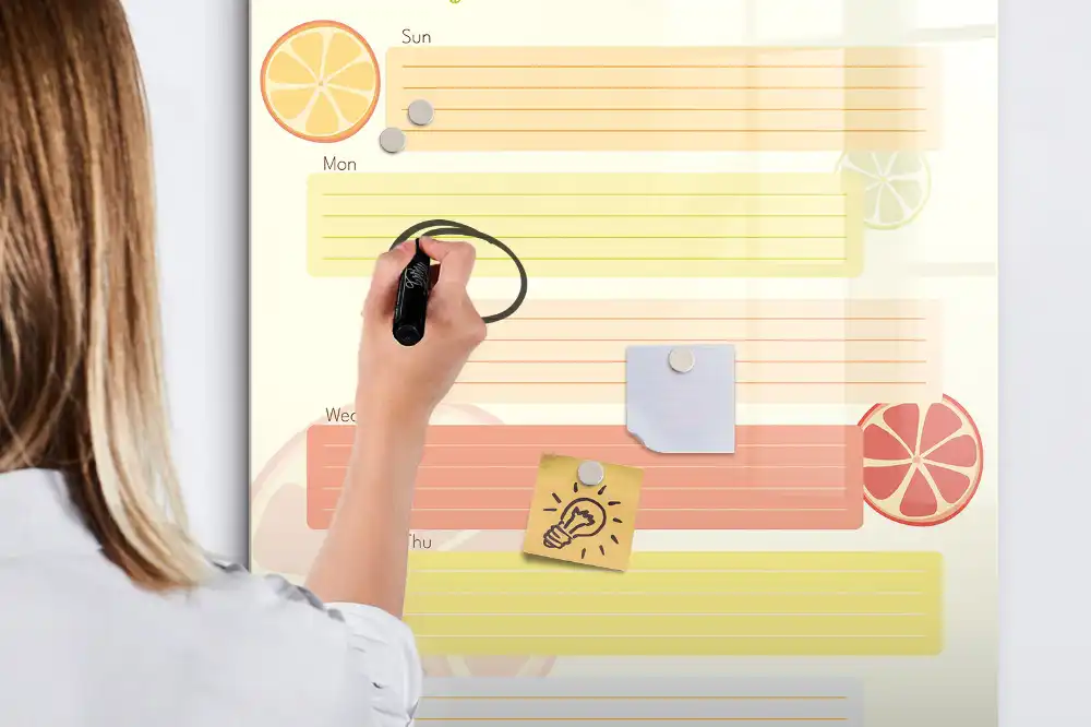 Tableau magnétique effaçable pour planning de menu
