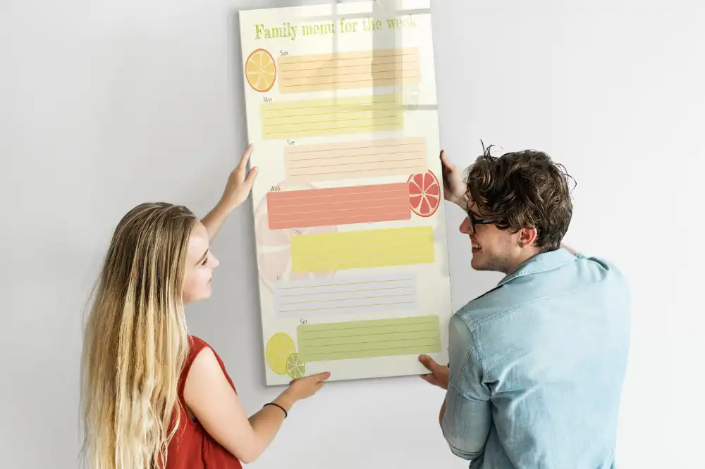 Tableau magnétique effaçable pour planning de menu