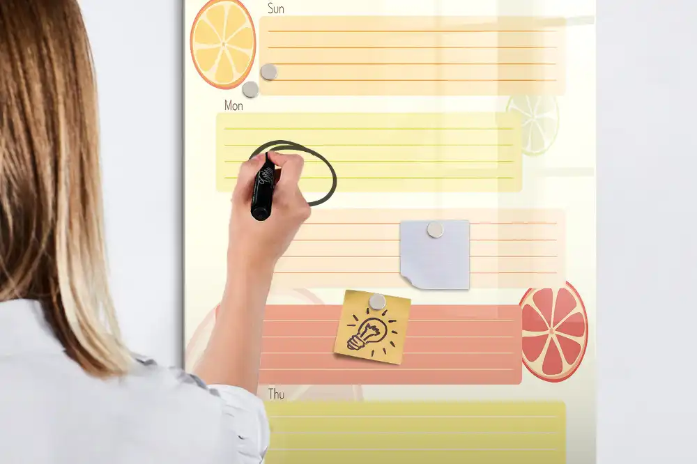 Tableau magnétique effaçable pour planning de menu