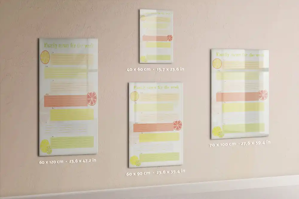 Tableau magnétique effaçable pour planning de menu