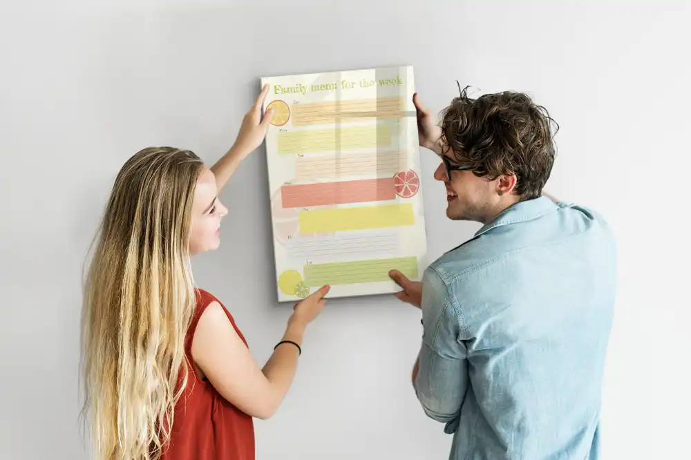 Tableau magnétique effaçable pour planning de menu