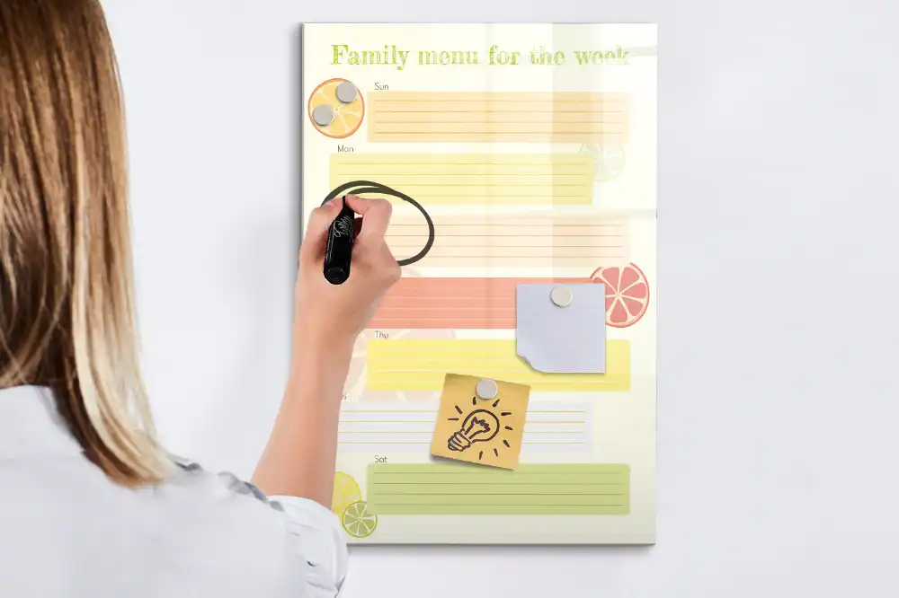 Tableau magnétique effaçable pour planning de menu