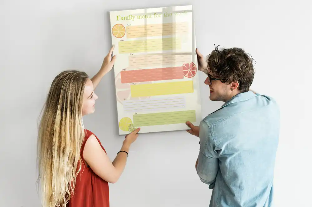 Tableau magnétique effaçable pour planning de menu