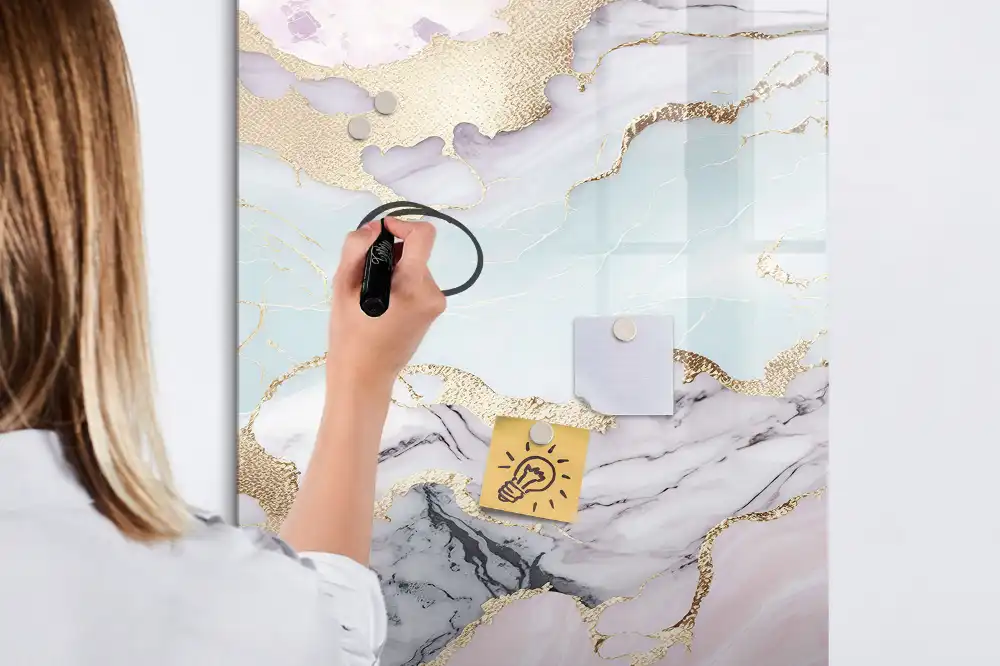 Tableau magnétique avec feutre en marbre naturel