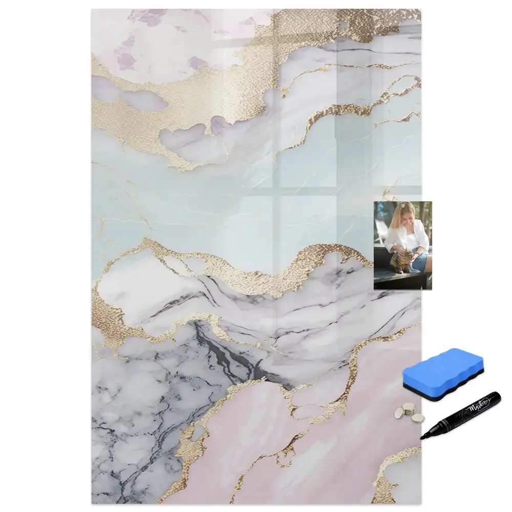 Tableau magnétique avec feutre en marbre naturel