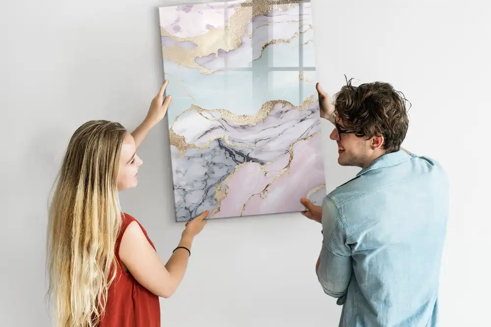 Tableau magnétique avec feutre en marbre naturel
