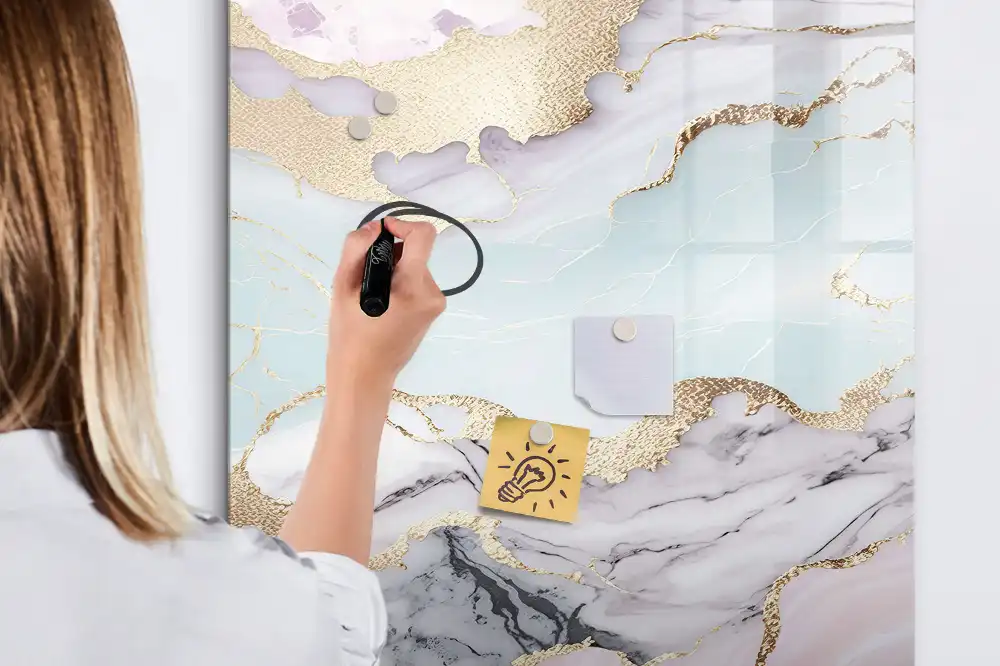 Tableau magnétique avec feutre en marbre naturel
