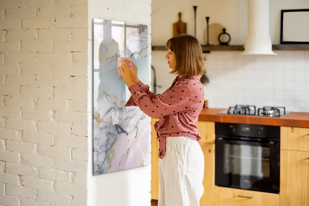 Tableau magnétique avec feutre en marbre naturel